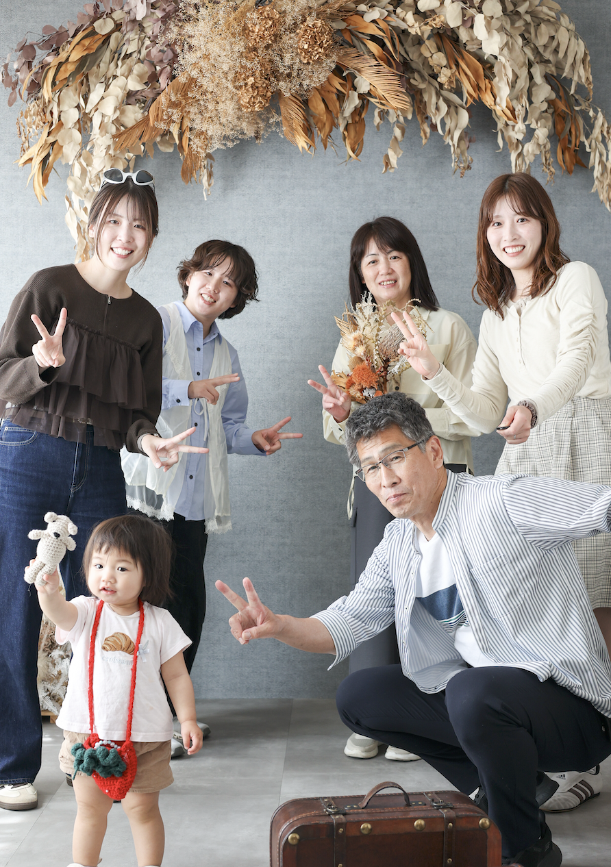 セルフ写真館ユニゾンボックスの家族写真